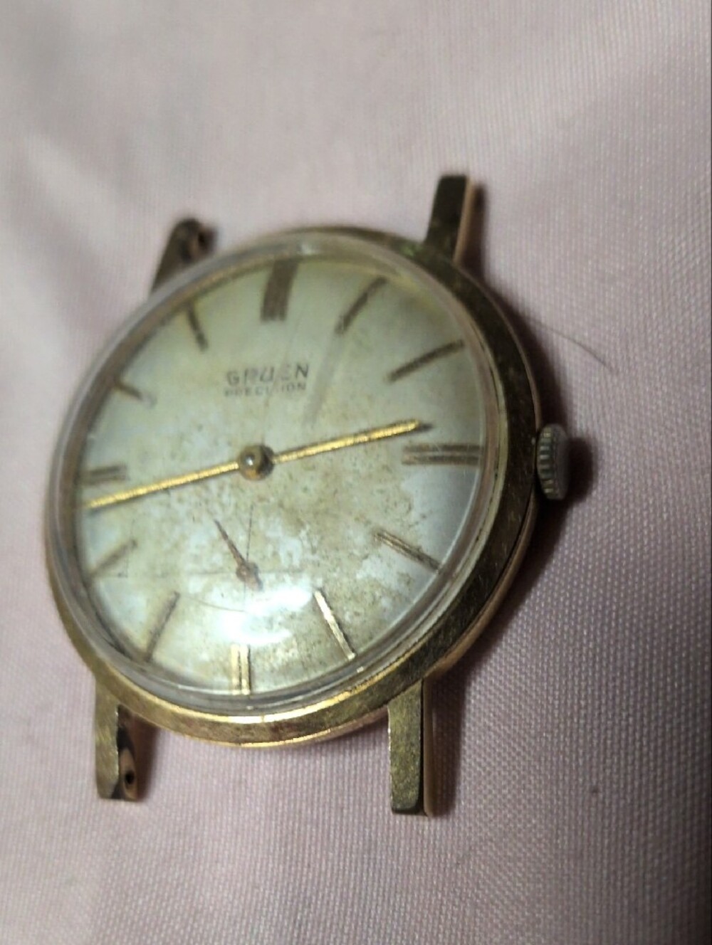 Gruen Precision Vintage Gold Tone Men's Watch Face - Gold - Picture 7 of 8
